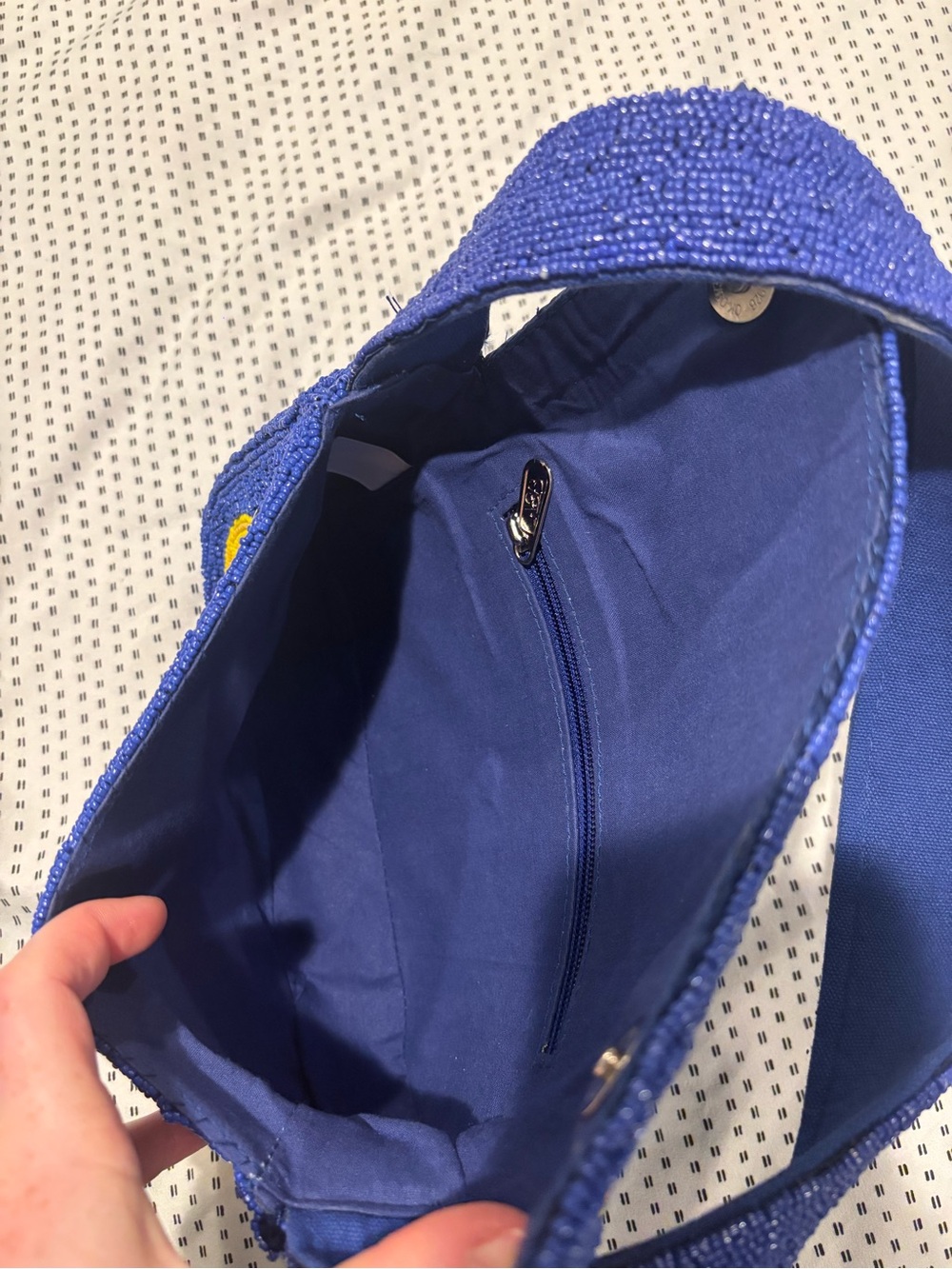 AmeriTex & Beyond Blue Beaded Lemon Shoulder Bag - Picture 2 of 4